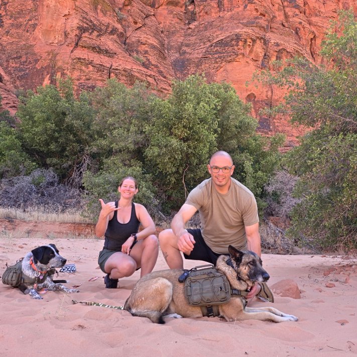 Whitney and family with dogs in Utah