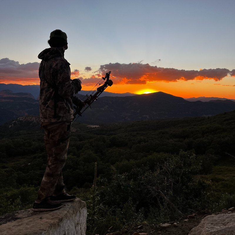 McKrae hunting at sunset