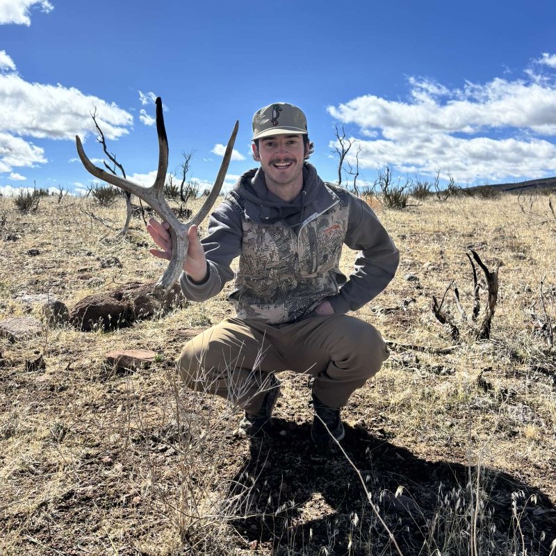 McKrae with a deer antler
