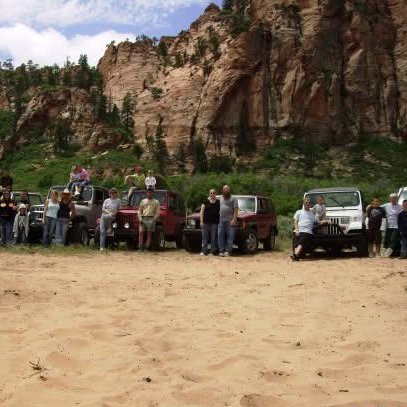 Kristy and friends with their vehicles