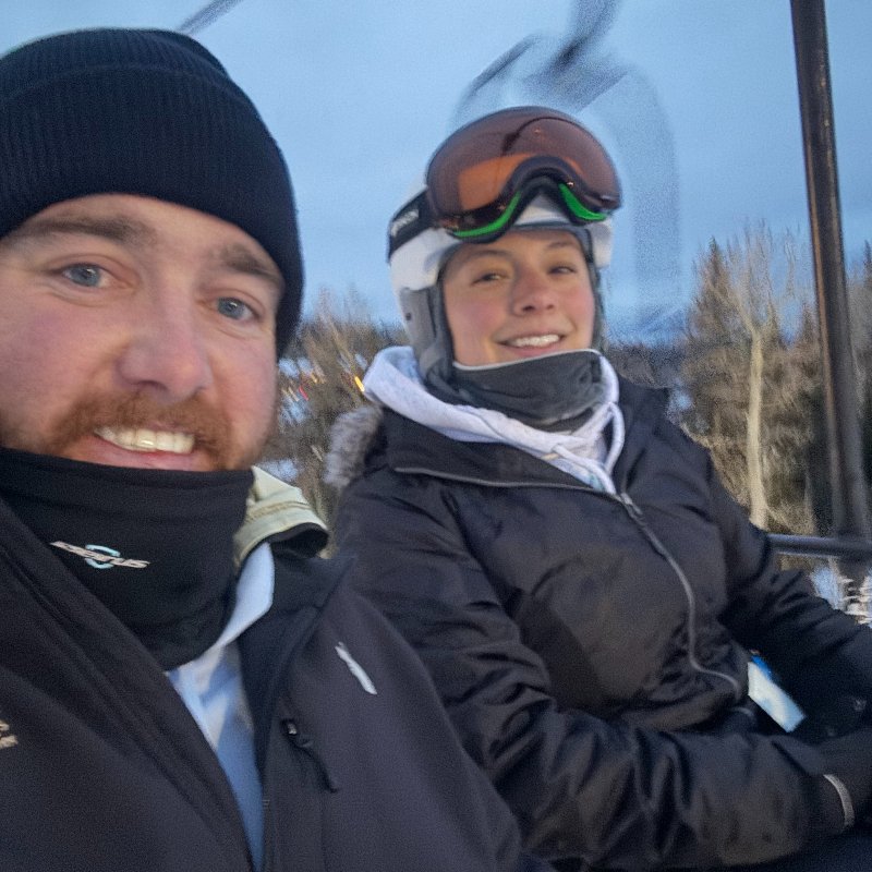 Jake and friend on a ski lift