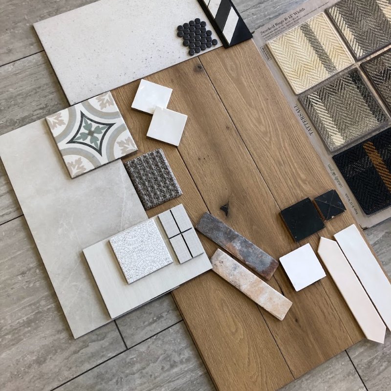 Flooring samples to browse during a design consultation with Pioneer Floor Coverings