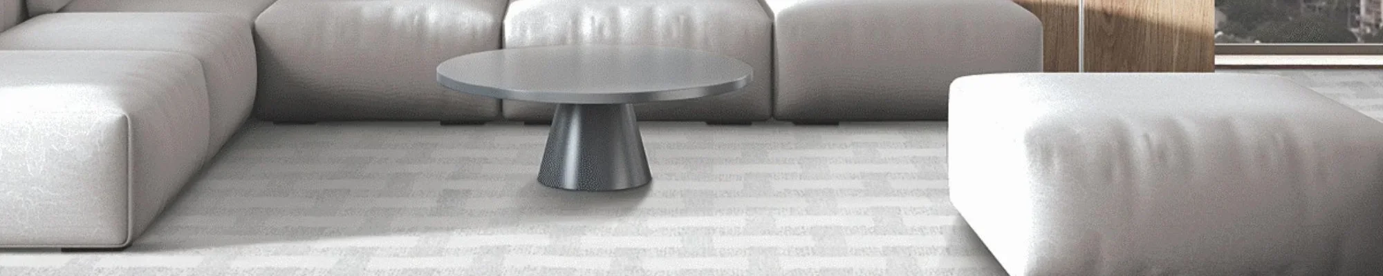 Modern carpeted living room | Pioneer Floor Coverings & Design