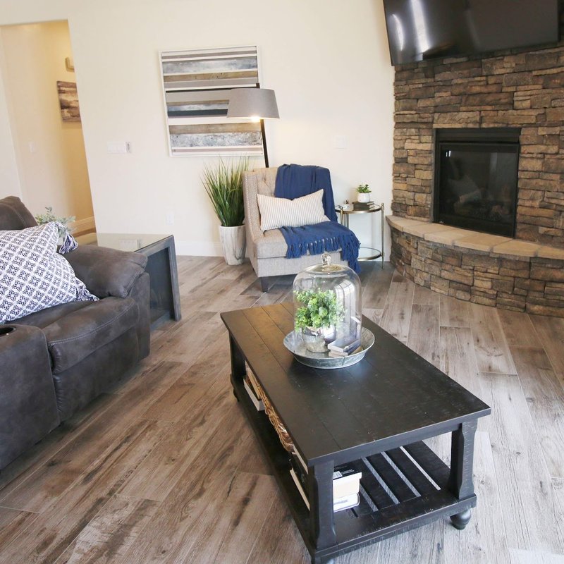 Laminate flooring in a rustic Utah home