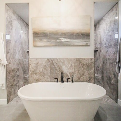 Large soaking tub at 'Elements at Sunset' from Pioneer Floor Coverings & Design