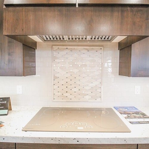 Custom backsplash design at 'Radharc A' Gleann' from Pioneer Floor Coverings & Design