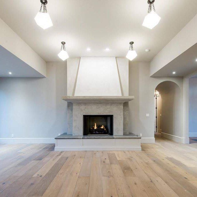 Rustic solid hardwood flooring in a cozy Utah home