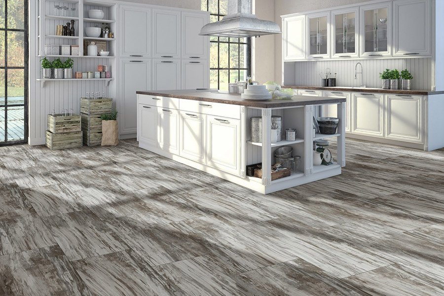 luxury flooring in traditional style kitchen