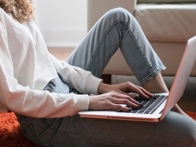Woman using a laptop